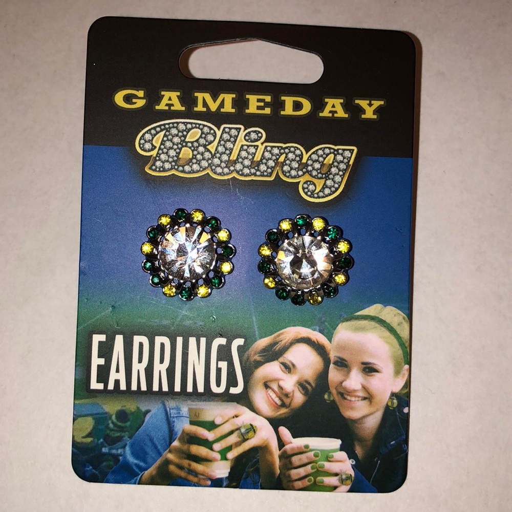 Green Bay Packers Game Day Bling Earrings BrandNew